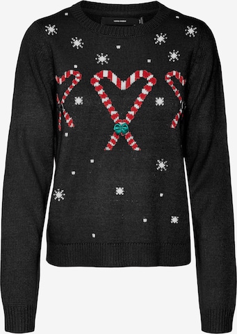 VERO MODA Sweter 'Candy Heart' w kolorze czarny: przód