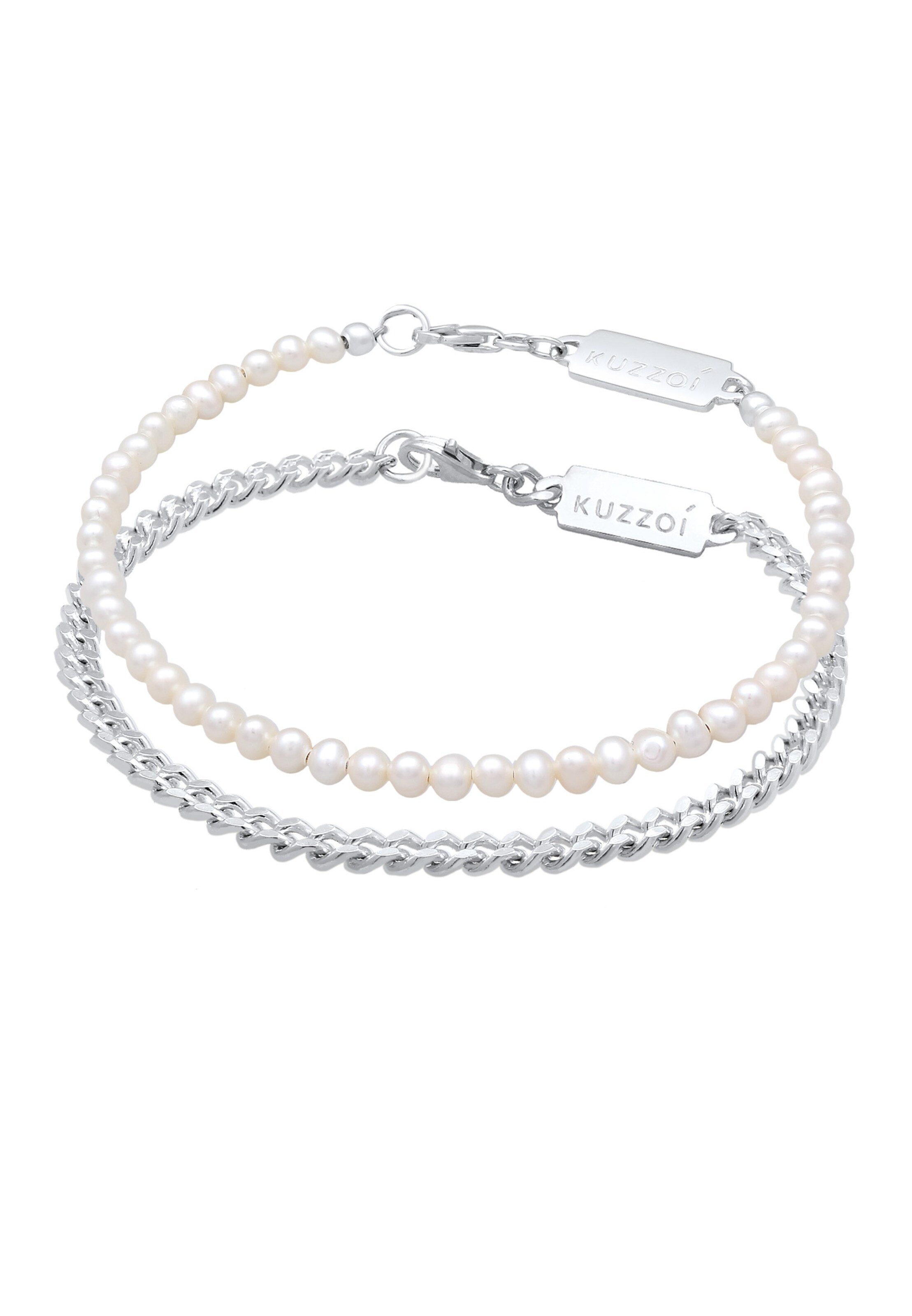 KUZZOI Bracelet 'Perle' in Silver: front