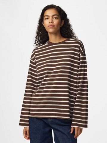 PIECES Shirt 'SADIE' in Brown: front