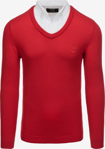 Pull-over 'E120' Ombre en rouge : devant