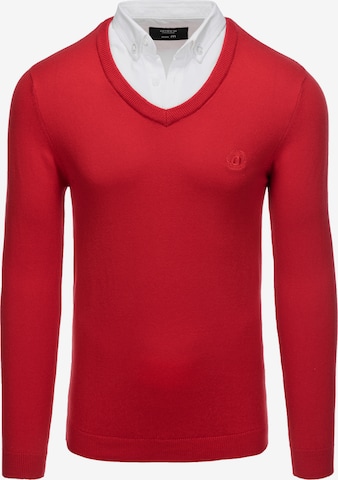 Pull-over 'E120' Ombre en rouge : devant