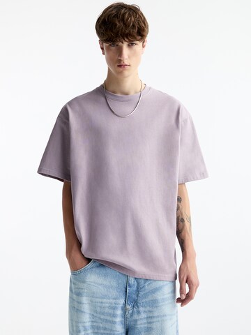 T-Shirt Pull&Bear en violet : devant