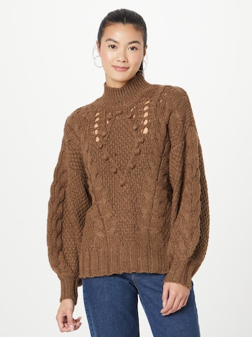 OBJECT Sweter 'ALISON' w kolorze brązowy: przód