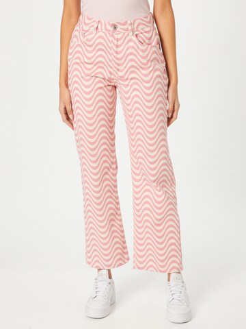 The Ragged Priest Wide Leg Jeans 'WAVE' in Pink: predná strana