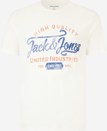T-Shirt 'LOUIE' Jack & Jones Plus en blanc : devant
