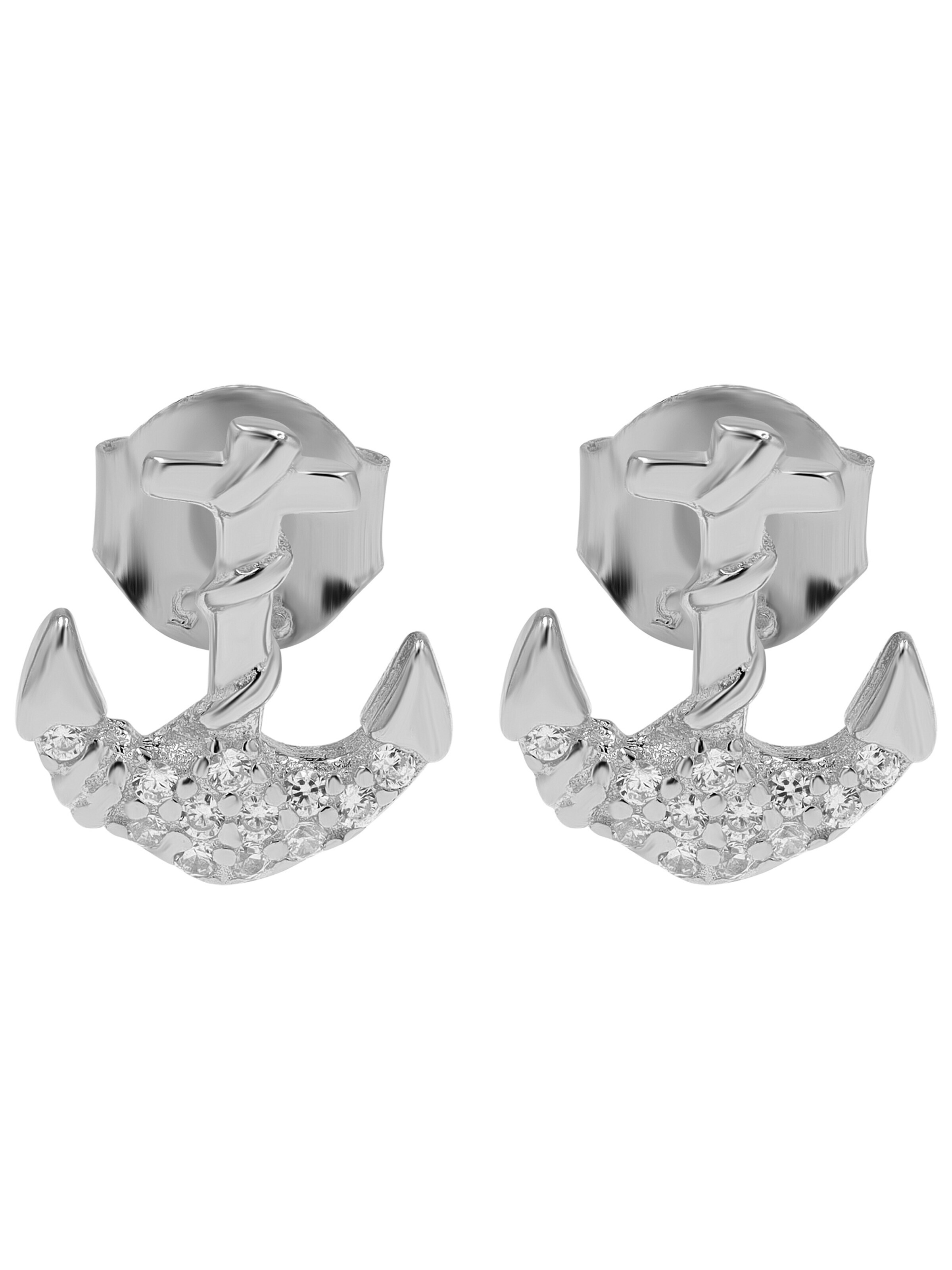 Akzent Earrings '"Anke" aus 925 Sterlingsilber, rhodiniert, langlebig' in Silver