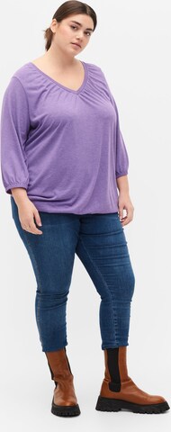 Zizzi Shirt 'Lone' in Lila