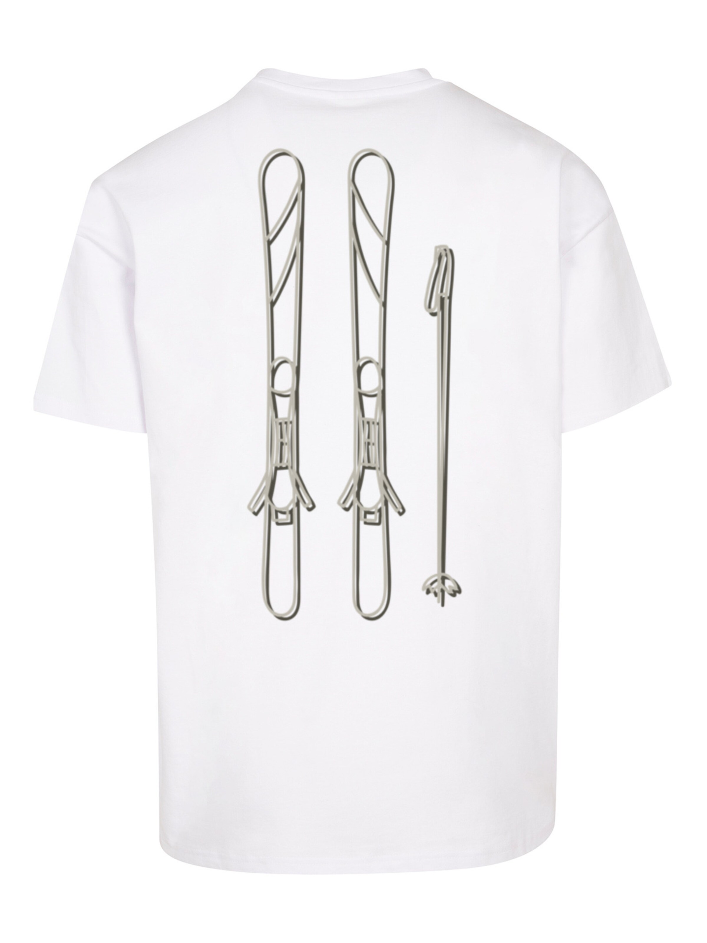 T-Shirt 'Ski Pass Urlaub Berge Winter Schnee' F4NT4STIC en blanc