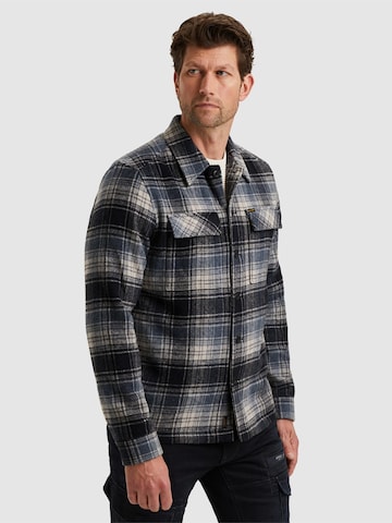 PME Legend Regular fit Overhemd 'Shirt jacket with check pattern' in Blauw: voorkant