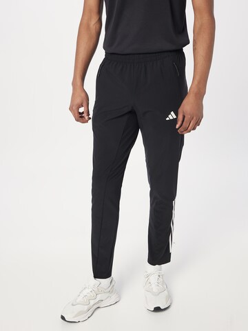 ADIDAS PERFORMANCE Slim fit Workout Pants 'Train Icons 3' in Black: front