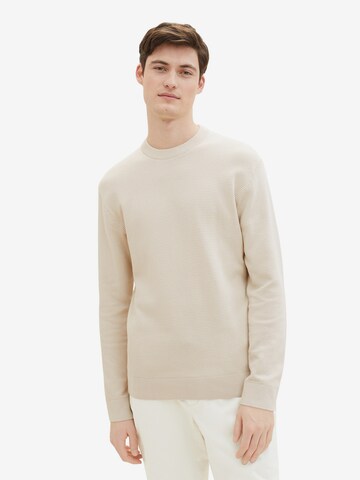 TOM TAILOR DENIM Sweater in Beige: front