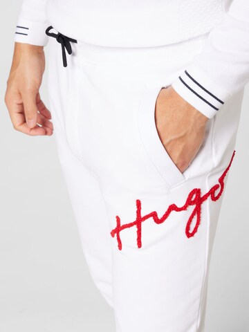 HUGO - Tapered Calças 'Drog' em branco
