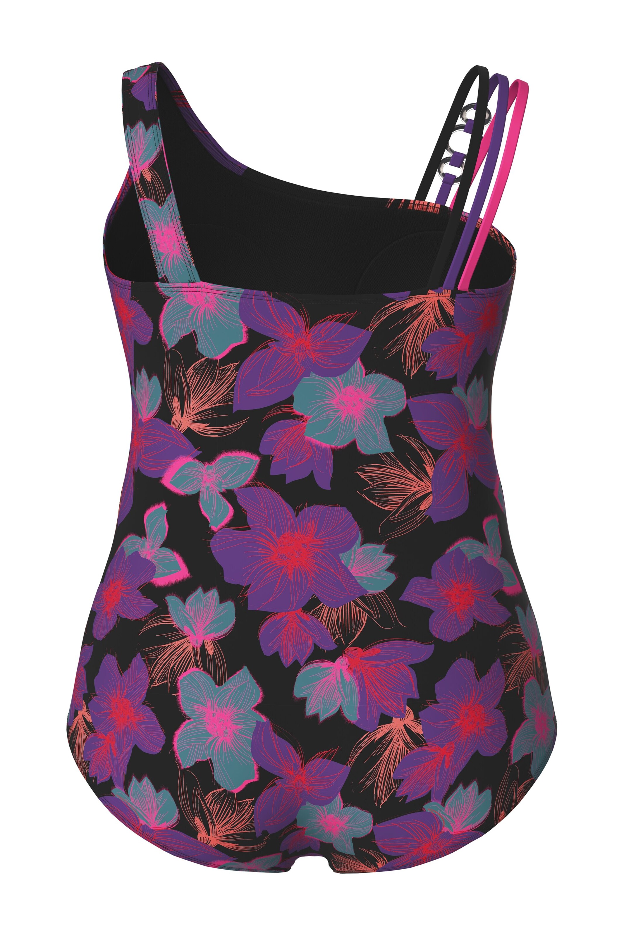 Ulla Popken Bustier Badeanzug in Schwarz