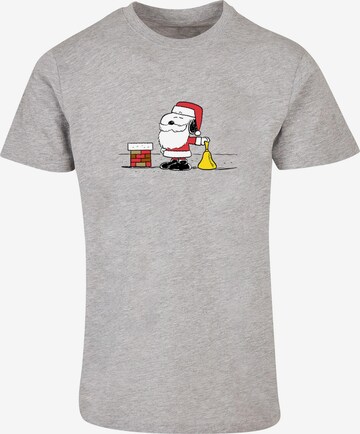 Merchcode Shirt 'Peanuts Snoopy Santa' in Grijs: voorkant