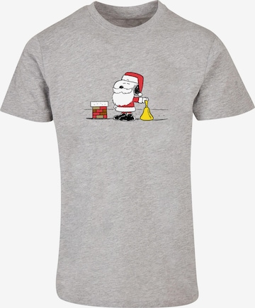 Merchcode T-Shirt 'Peanuts Snoopy Santa' in Grau: predná strana