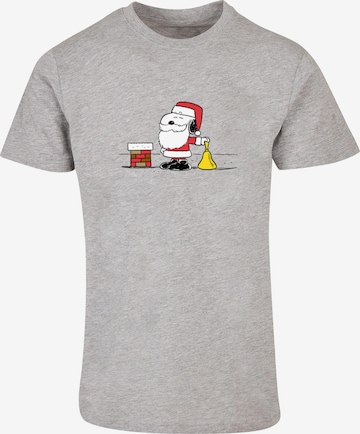 T-Shirt 'Peanuts Snoopy Santa' Merchcode en gris : devant