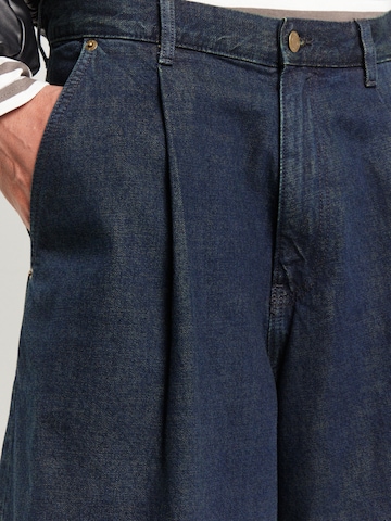 WEEKDAY Baggy Джинсы с плиссировкой в Синий