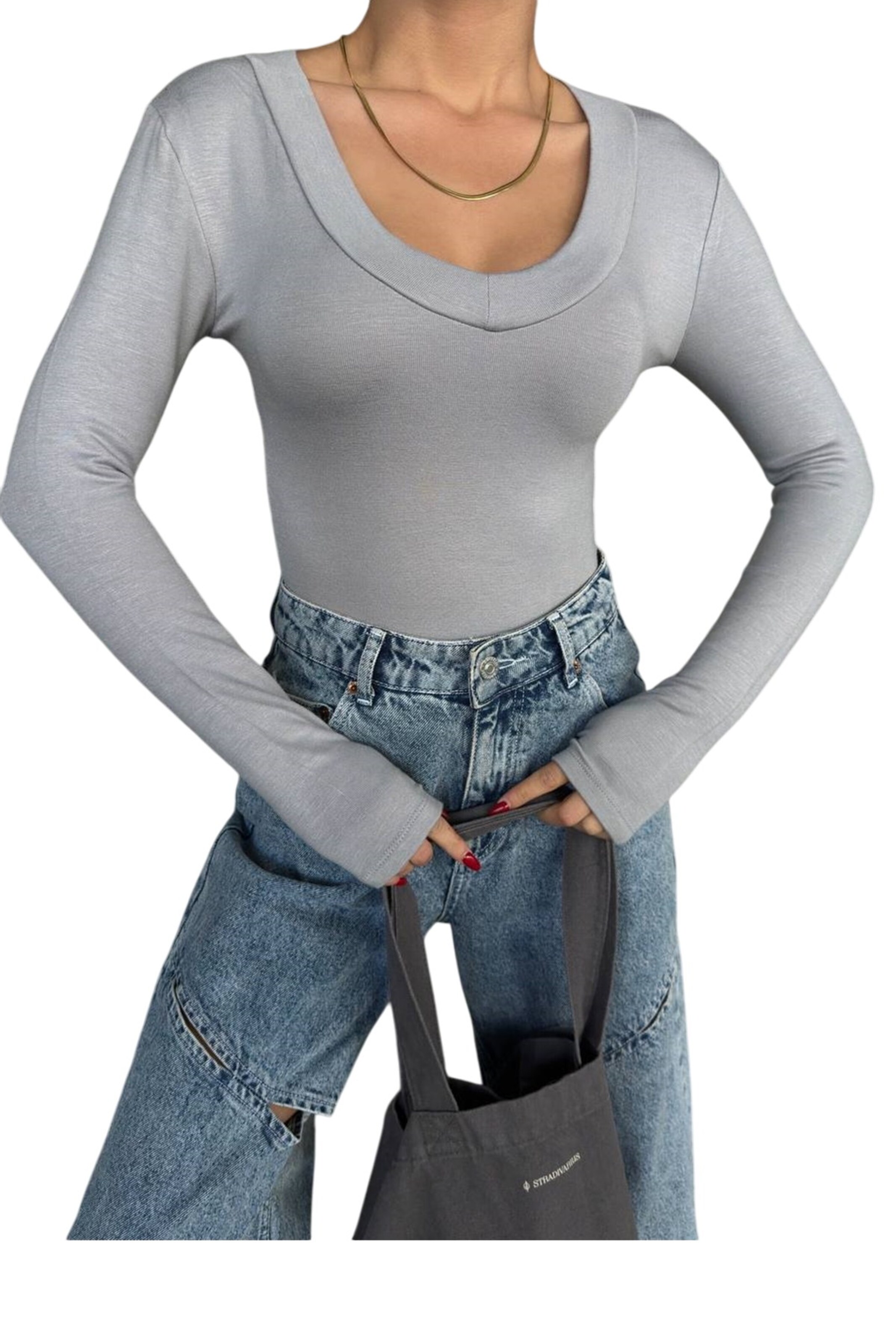 Shirtbody WOMAN VISION en gris : devant