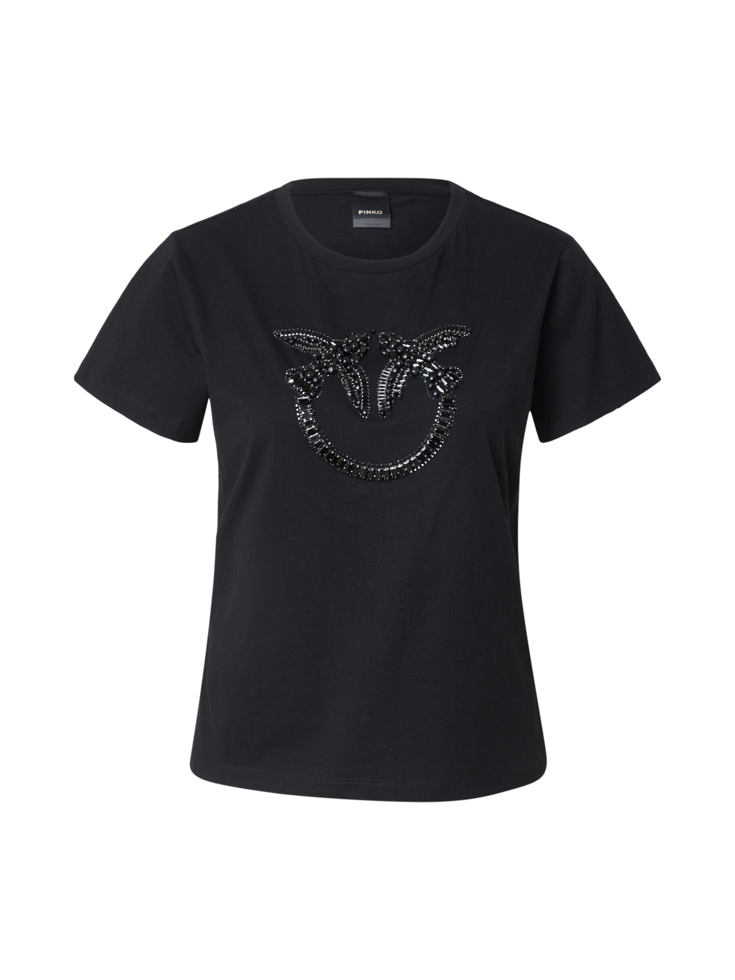 PINKO Тениска 'Quentin' в черно: отпред