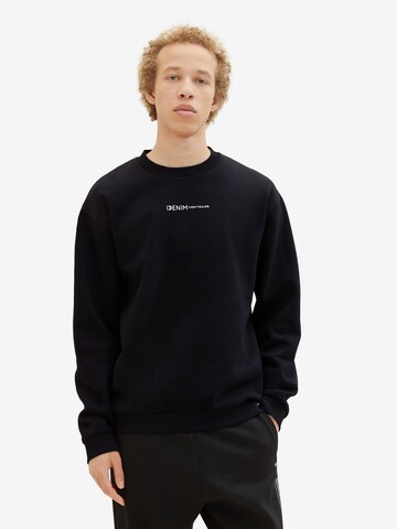 TOM TAILOR DENIM Sweatshirt in Schwarz: predná strana