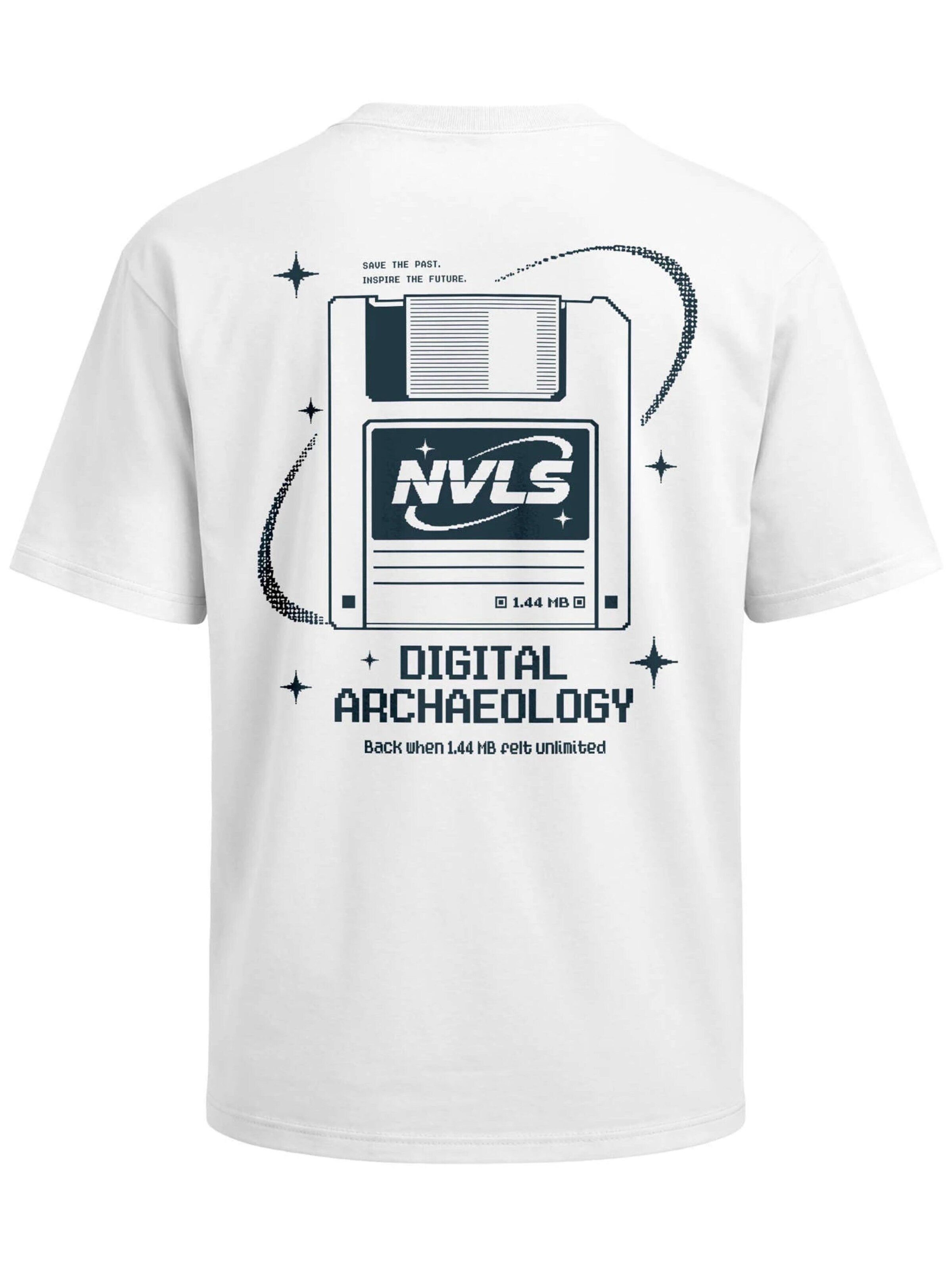 Neverless Shirt 'Digital Archaeology' in White: front