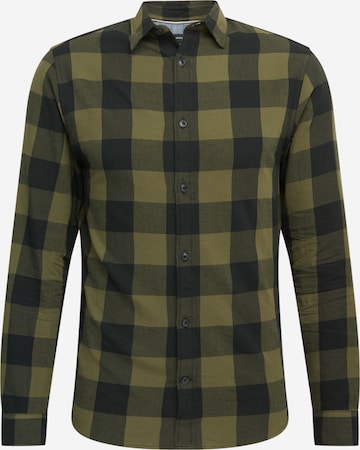 JACK & JONES - Ajuste estrecho Camisa 'Gingham' en verde: frente