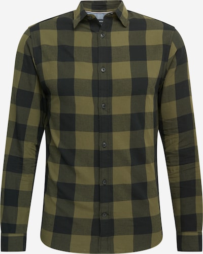 JACK & JONES Krekls 'Gingham', krāsa - olīvzaļš / melns, Preces skats