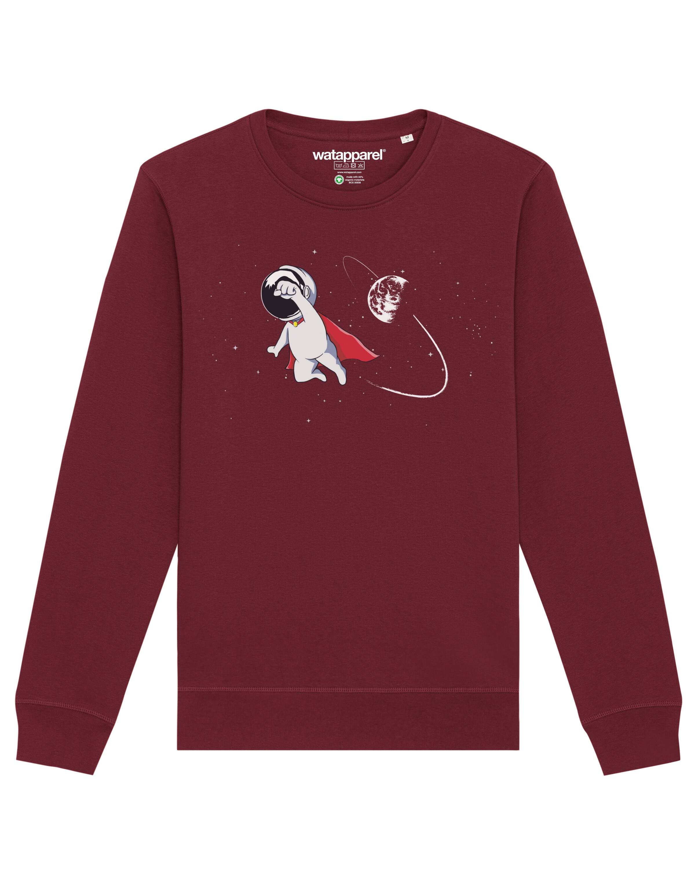 Watapparel Sweatshirt ' Superastronaut ' in Rot: Vorderseite