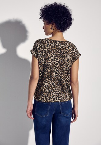 STREET ONE Bluse mit Leo-Muster in Braun