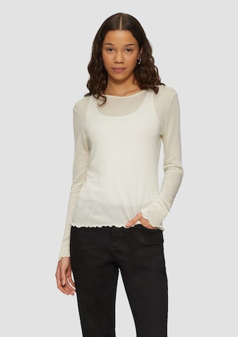 T-shirt QS en beige : devant