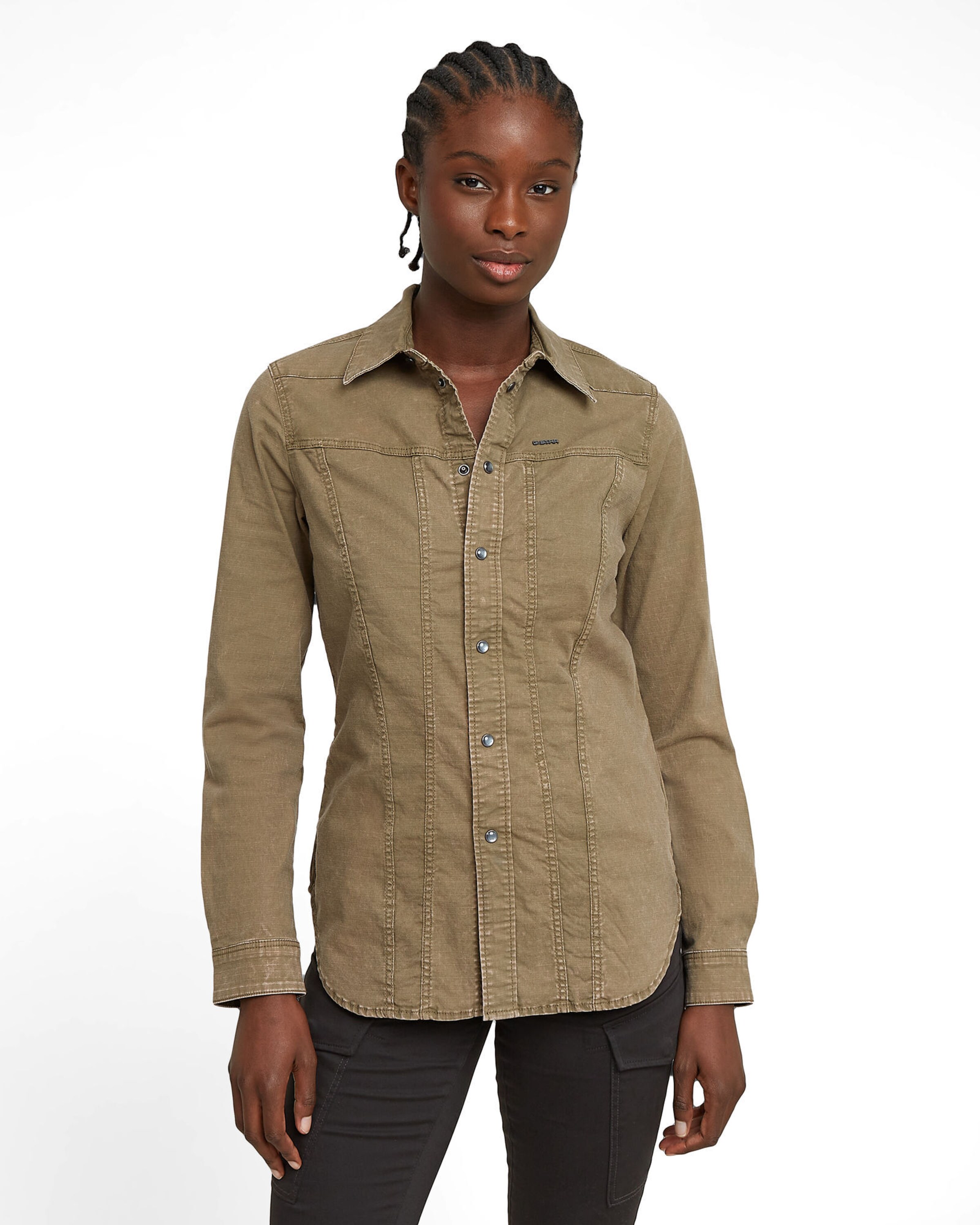 G-STAR Bluse 'Slim' in Grün: Vorderseite