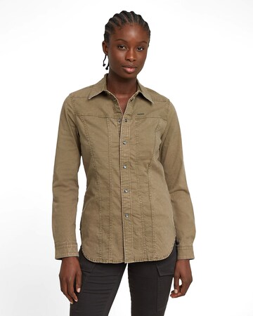 G-STAR Blouse in Groen: voorkant