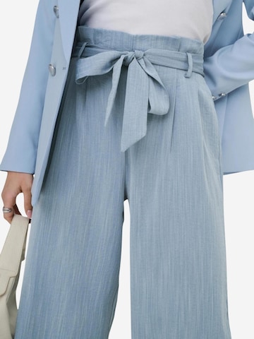 ONLY Wide leg Broek 'Onlmarsa Solid Paperbag Wvn Noos 15269628' in Blauw