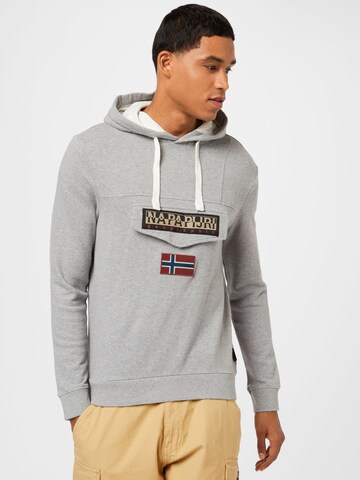 NAPAPIJRI Sweatshirt 'BURGEES SUM' in Grey: front