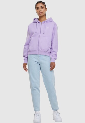 Karl Kani Zip-Up Hoodie 'Essential' in Purple