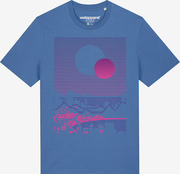 Watapparel Shirt ' Sun and Moon Skyline ' in Blue: front