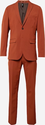 Coupe slim Costume 'LIAM' SELECTED HOMME en marron : devant