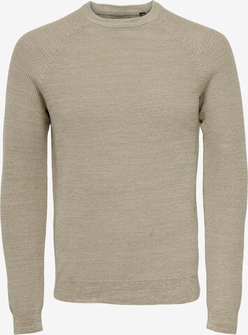 Pull-over Only & Sons en beige : devant