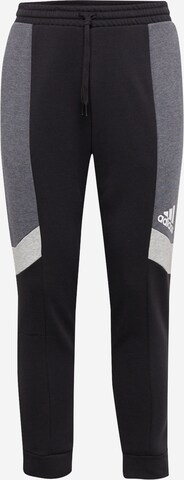 ADIDAS SPORTSWEAR Tapered Workout Pants 'Essentials Colorblock' in Black: front