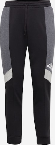 ADIDAS SPORTSWEAR Tapered Workout Pants 'Essentials Colorblock' in Black: front