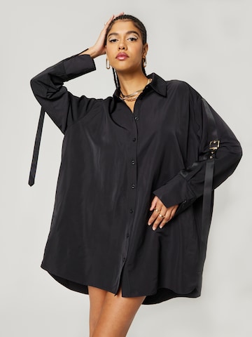 Robe-chemise 'Anna' Hoermanseder x About You en noir : devant