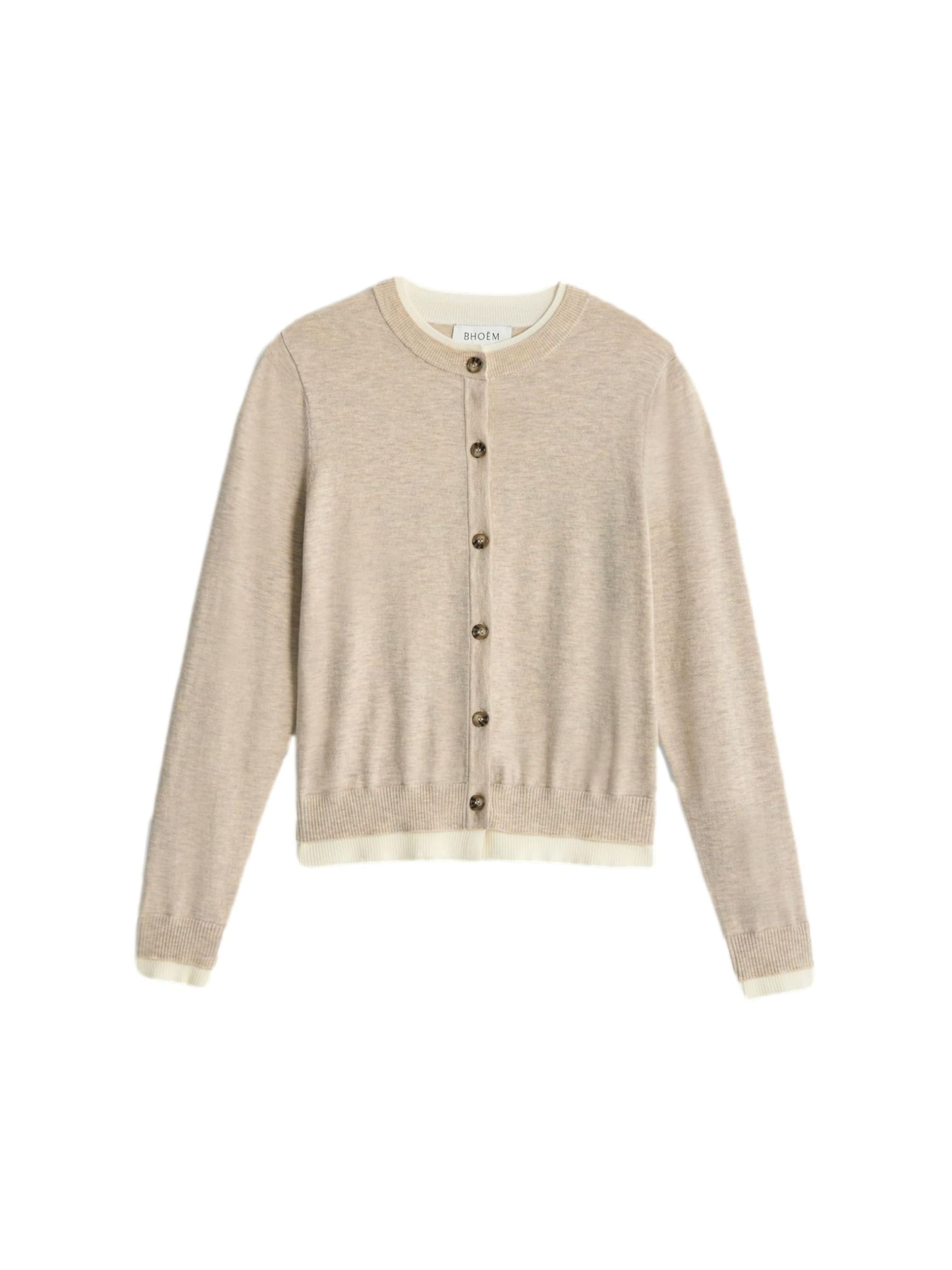 Cardigan Bhoem en beige : devant