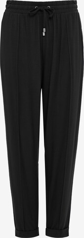 Threadbare Regular Pleated Pants 'Steph' in Black: front