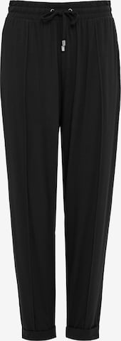 Threadbare Regular Pleated Pants 'Steph' in Black: front