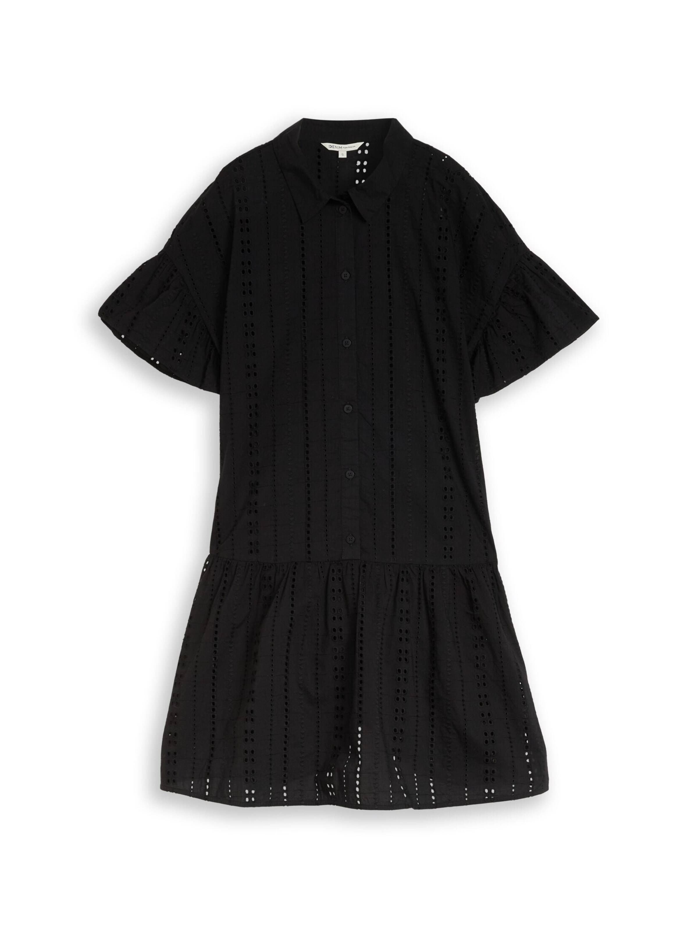 TOM TAILOR DENIM Shirt dress in Black: front