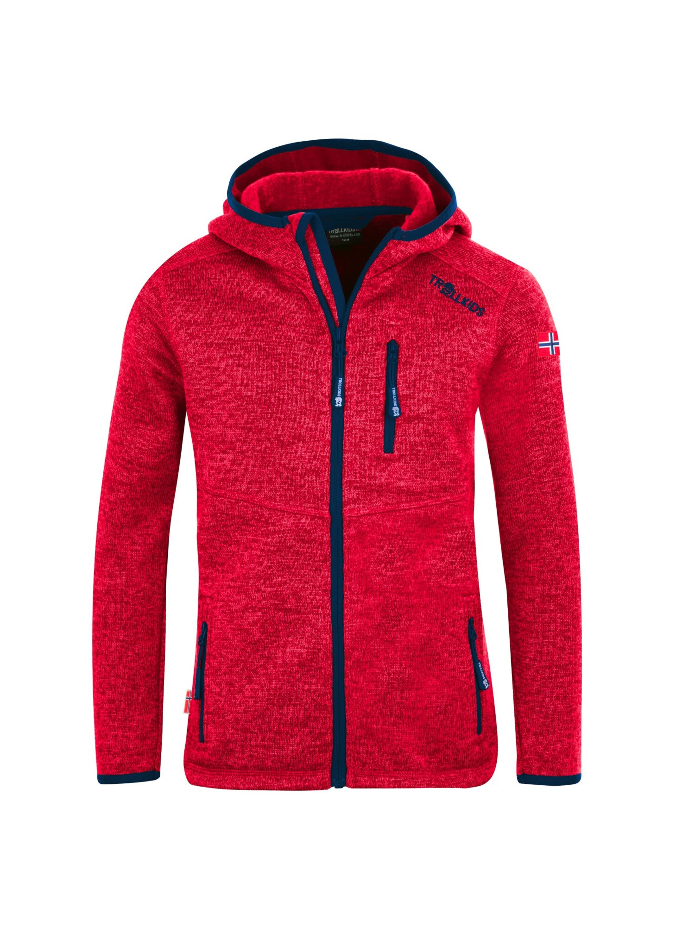 TROLLKIDS Fleece Jacket in Red: front