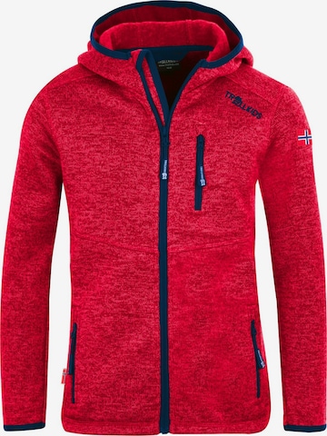 TROLLKIDS Fleece Jacket in Red: front