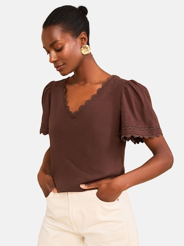 love & roses Shirt in Brown: front