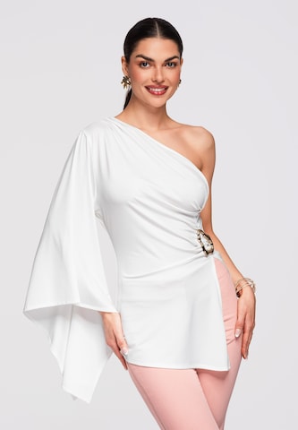 Ombre Bluse 'OW-SH-E0005' in Weiß: Vorderseite