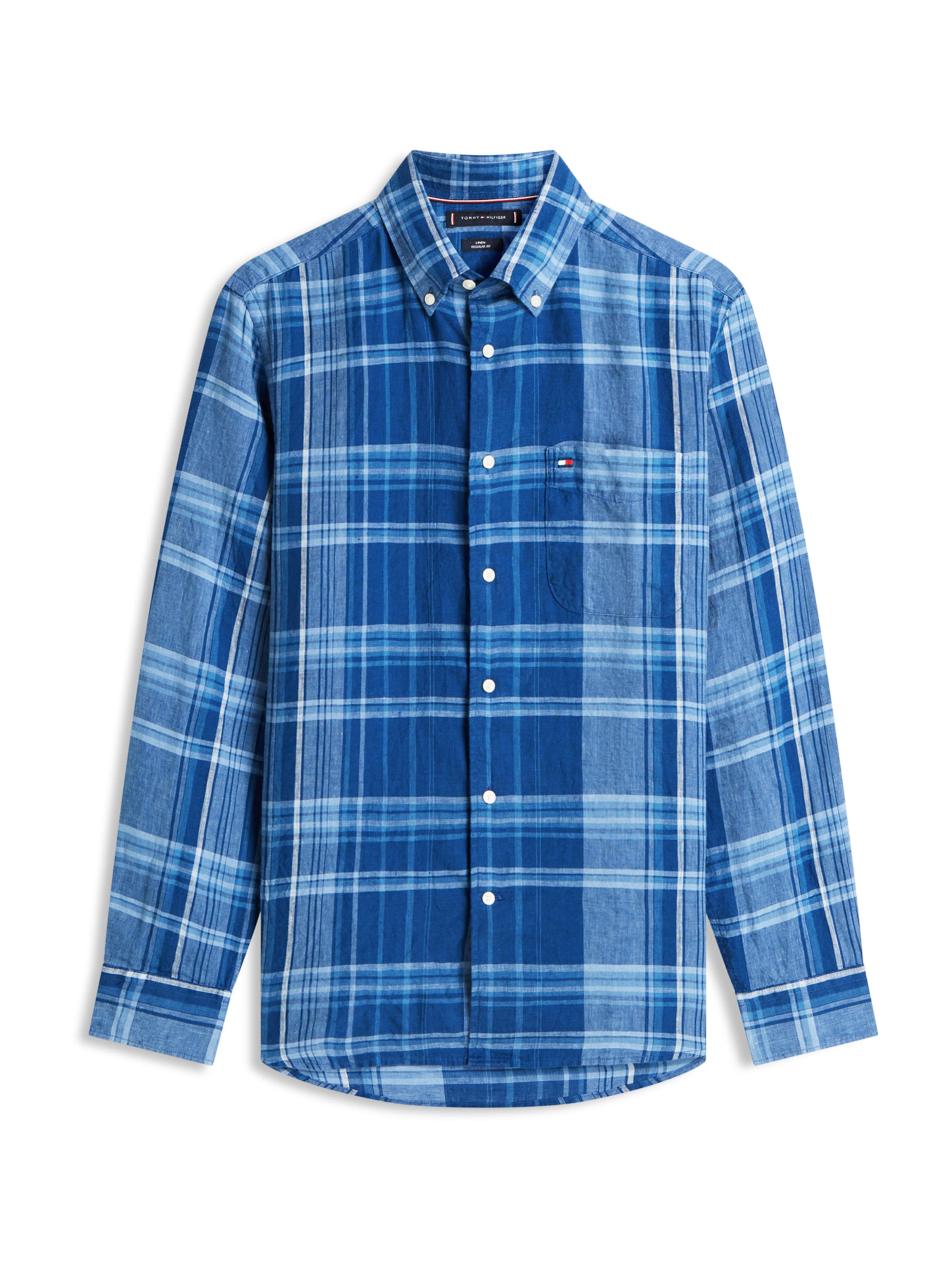 TOMMY HILFIGER Regular Fit Hemd in Blau: Vorderseite